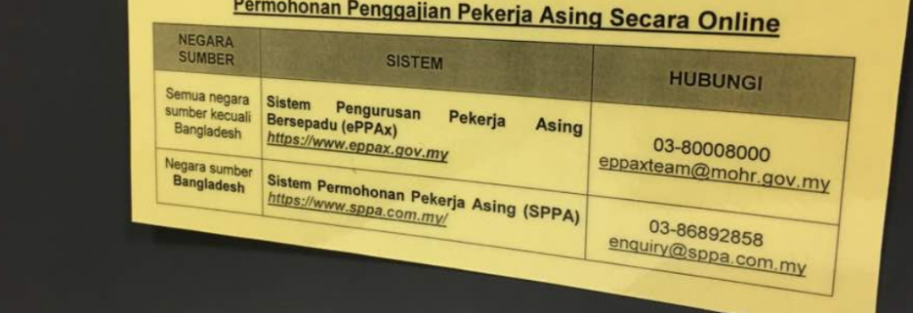 Permohonan Penggajian Pekerja Asing Secara Online